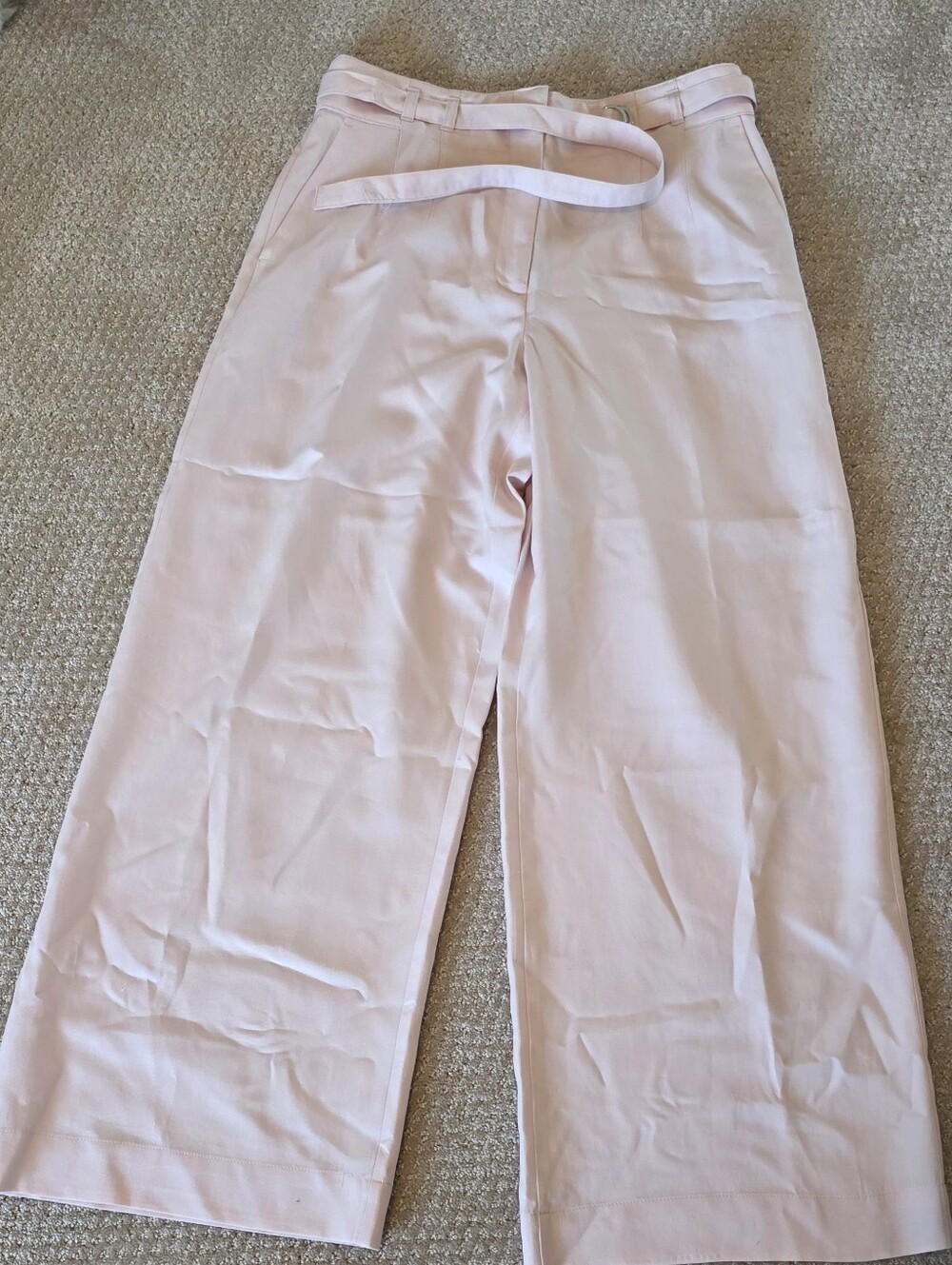 LOFT Pure Spun Soft Pink Wide-Leg Lyocell Pants